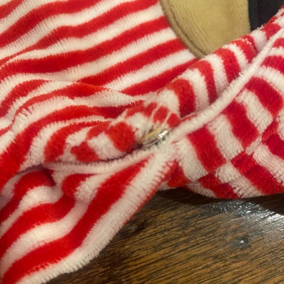 3-6M Velvet Stripe Reindeer Applique Outfit - Picture 2 of 2